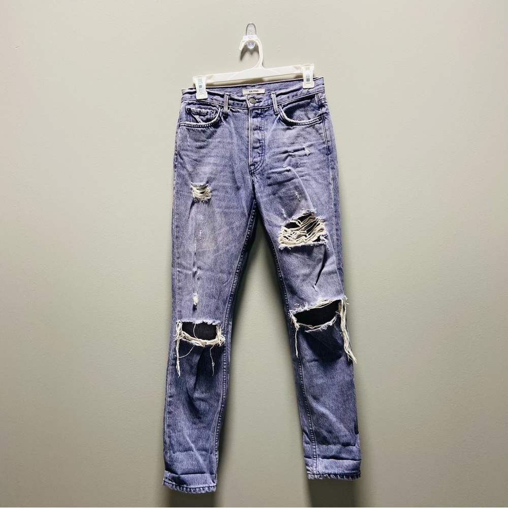 GRLFRND Karolina Purple Distressed Skinny Jeans
